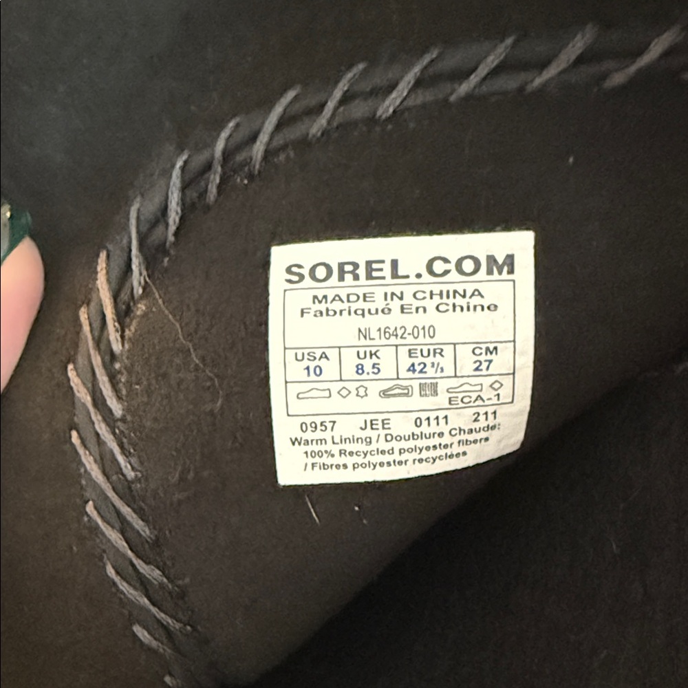 Sorel Cate the Great Black Women's Winter Boots Size 10 - Picture 6 of 9